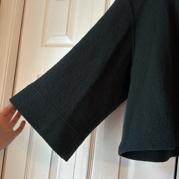 Lafayette 148 Cropped Asymmetrical Button-Front Wool Jacket Forest Green sz S - Picture 4 of 13